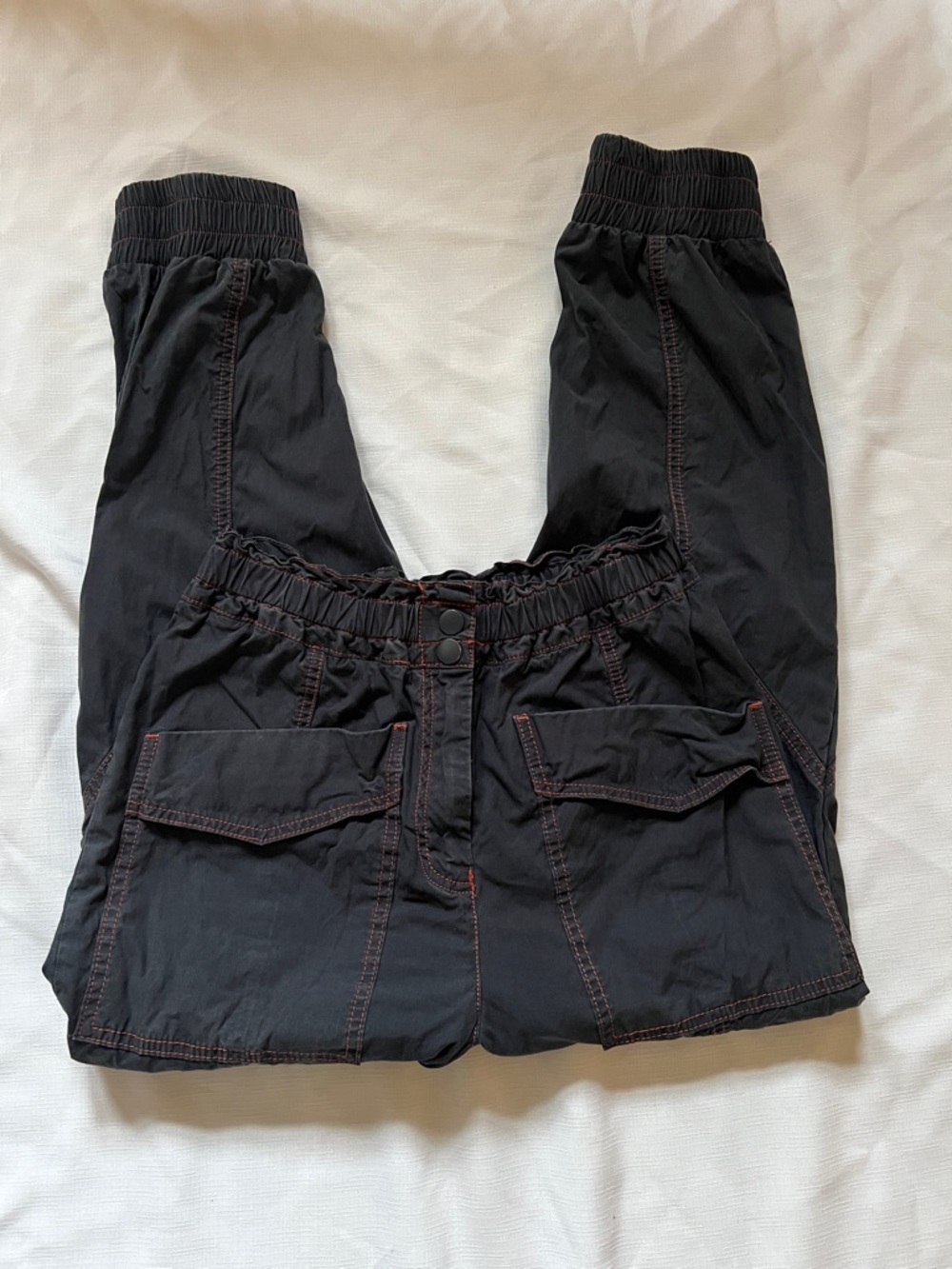 Anthropologie Black Track Jogger Pants with Contrasting Stitching